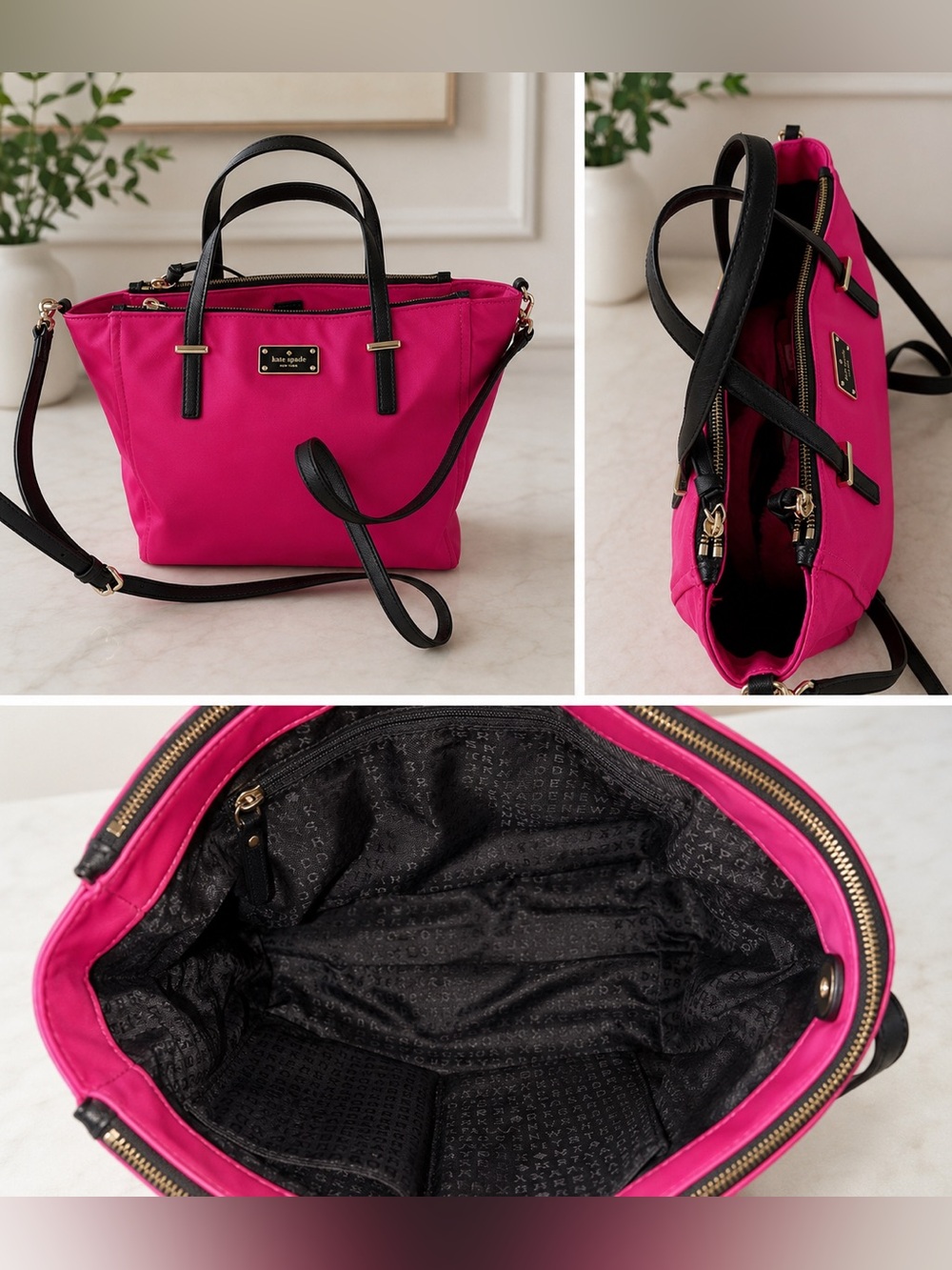 Kate Spade New York Pink Nylon Satchel Crossbody